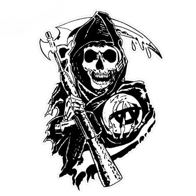 Car Wall decal Sons of Anarchy Anime Decal Decor Moto Off-road Waterproof Laptop Trunk Chitarra Decalcomania PVC