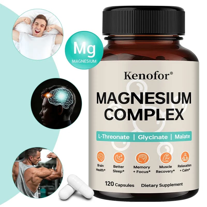 Magnesium Complex 2340mg in Capsules - Malate, L-treonina, Bisglicinato Chelato, Supports Memory, Sleep, Brain Health, Muscles and Bones