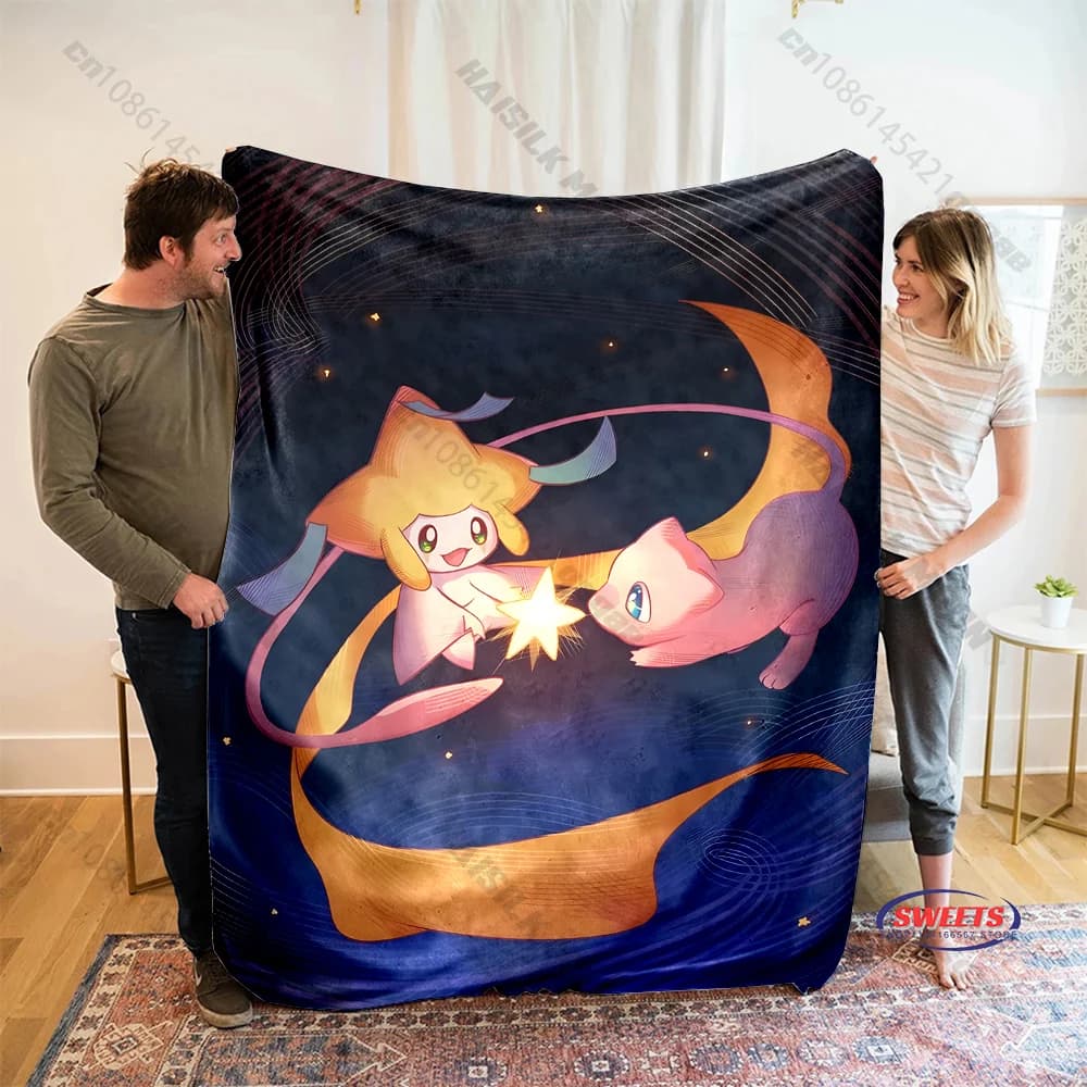 Best Seller! Coperta classica stampata Pokemon Jirachi per camera da letto, divano, soggiorno, bellissima coperta decorativa per viaggi e campeggio