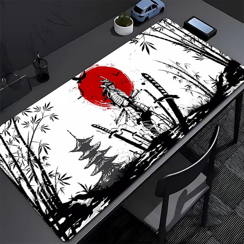 Tappetino per Mouse da Gaming con Design Samurai Giapponese, Grande Tappetino da Scrivania per Giocatori E-sports, Popolare Tappetino per Tastiera Varmilo
