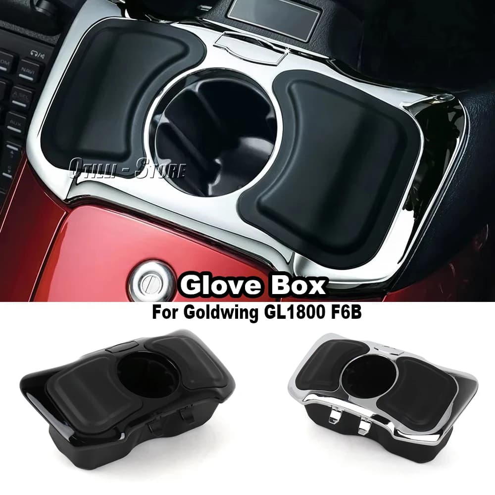 Per Honda Goldwing GL 1800 GL1800 Gold Wing F6B 2012-2017 Accessori Moto Nero e Cromato Portaoggetti Cubby Cup Holder