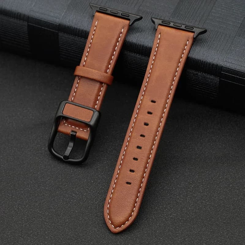 Cinturino in pelle PU per Apple Watch Series 10-SE 46/45/44/40mm Bracciale Correa iWatch Ultra 2 Band
