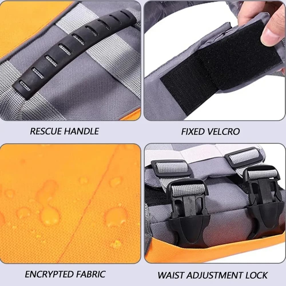 Adjustable Pet Swimming Life Jacket Super Buoyancy Polyester Puppy Swimsuit Reflective Dog Safety Vest Surfing Drifting