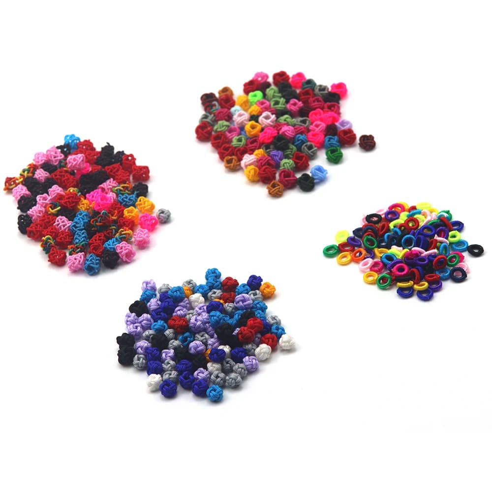 20 pz/borsa 6mm colore intrecciato intervallo nodo ananas fibbia nodo cinese nappa collana fai da te braccialetto intervallo produzione