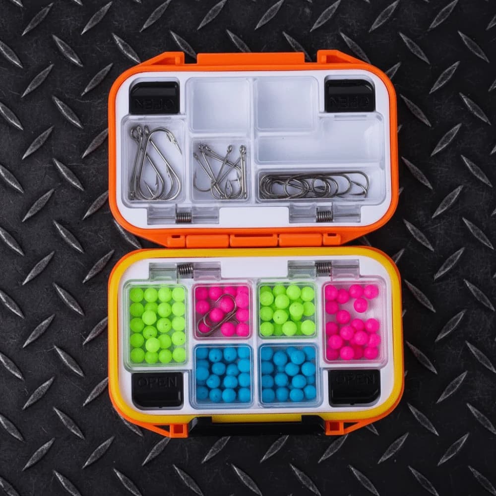 Plastic Fishing Esche Box, Multi-Spartment, Stackable Container for Esche With Dividers, Waterproof Box for Conservation Fishing Equipment