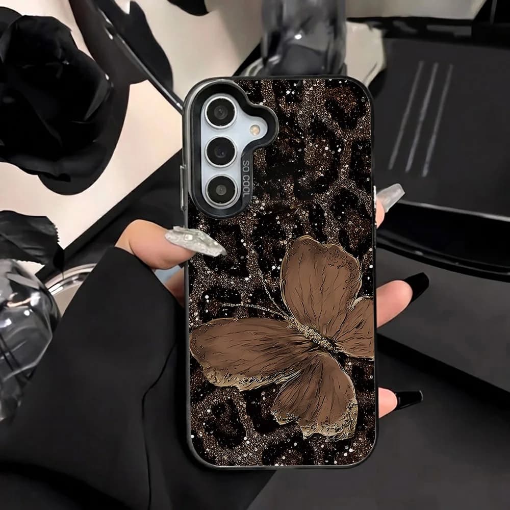 Hard IMD Leopard Case For Samsung S26 Ultra S25 S24 FE A56 5G A17 A55 A54 A16 A15 A53 A52 A36 A35 A34 A33 A14 A13 S23 S22 Cover