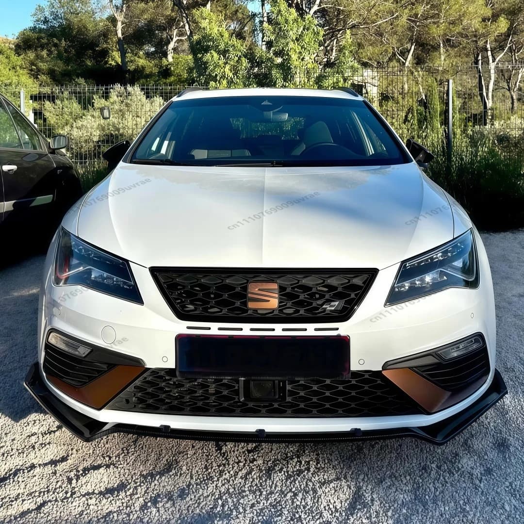 For Seat Leon MK3 MK3.5 Cupra FR Sportstourer SC 2012-2020 Front Bumper Splitter Lip Spoiler Diffuser Guard Tuning Gloss Black