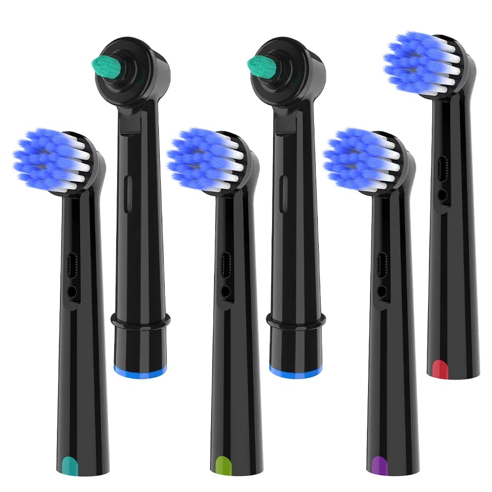 4 packs of Sensitive Care spare heads and 2 packs of toothbrushe heads, compatible with Oral B electric toothbrush