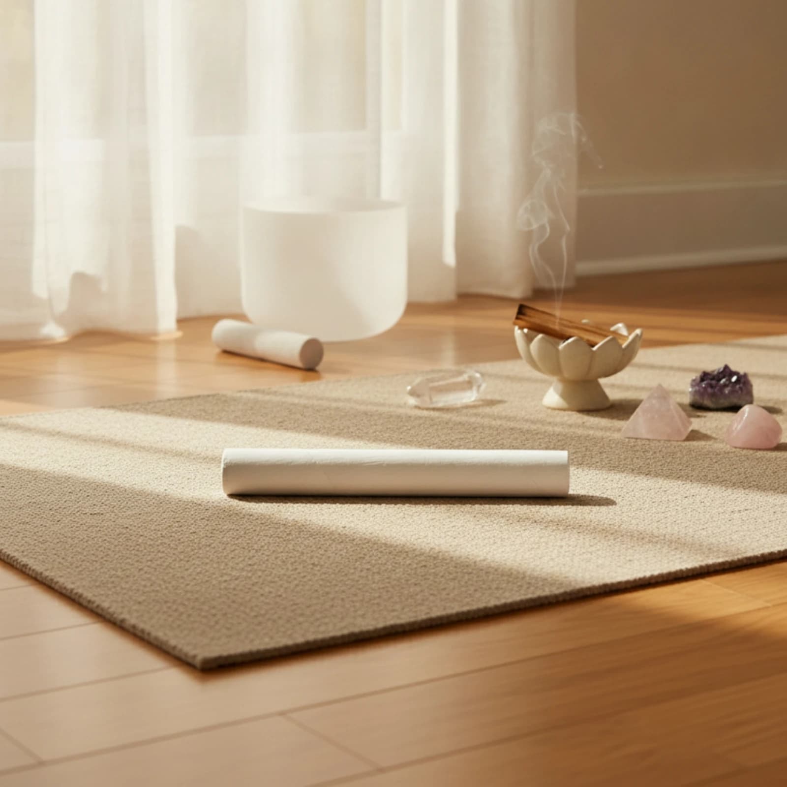Singing Bowl Mallet Handheld Crystal Bowl Mallet Wrapped Wooden for Sound Healers, Meditation, Mindful Movement Studio
