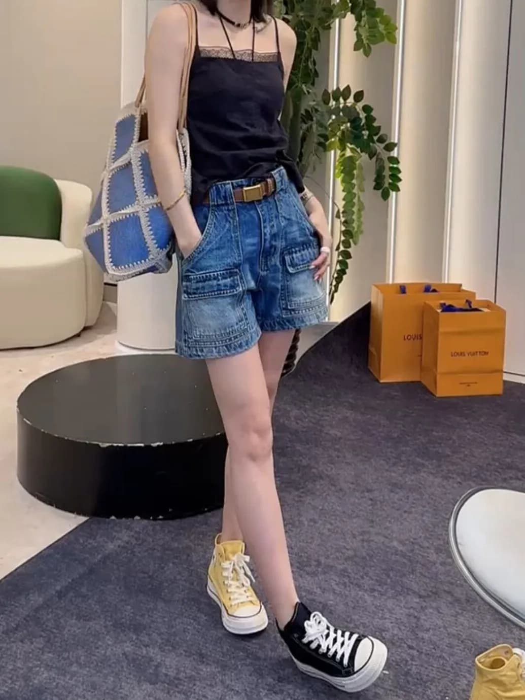 Slimming High Waist Wide Leg Short Jeans Casual Comfortable Breathable Summer Fashionable Versatile Workwear Denim Shorts