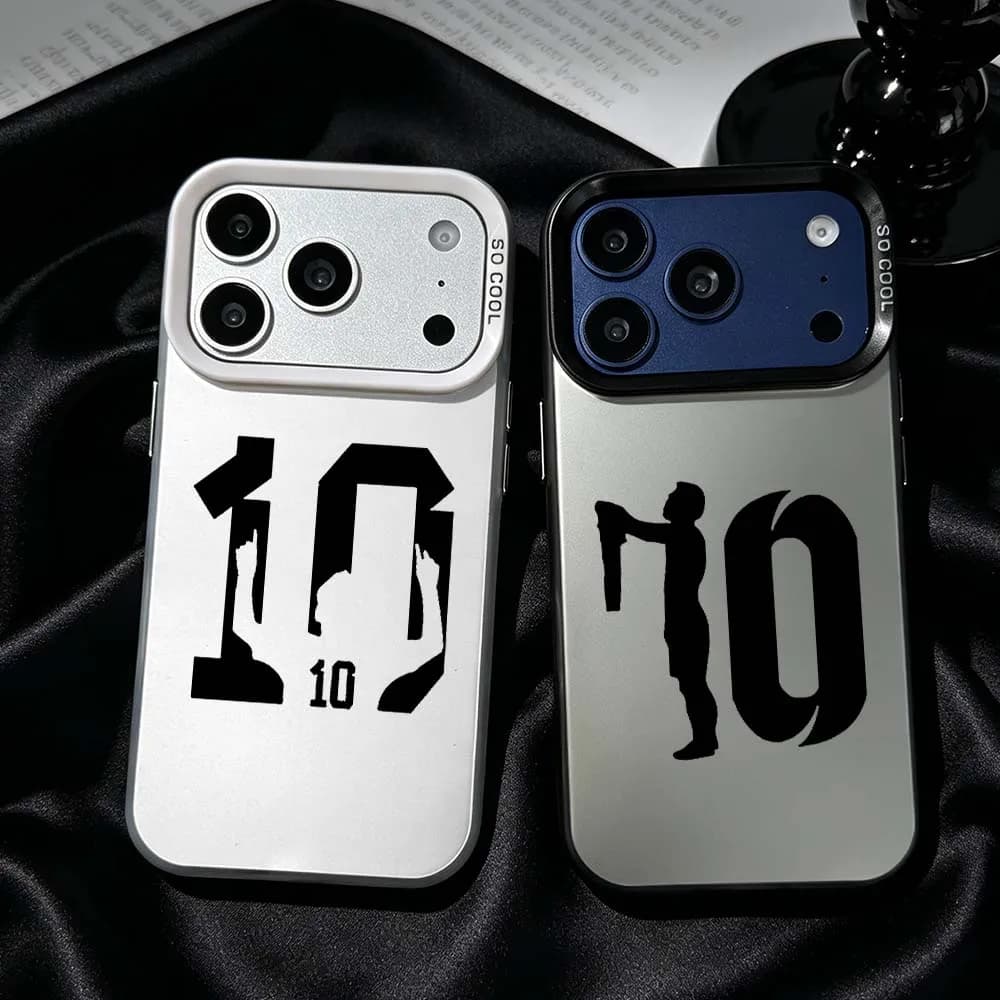Dark Football Star 10 For iPhone 17 Air 16 15 14 13 12 Mini 11 Pro Max Plus Shockproof Plating Matte Cover Phone Case