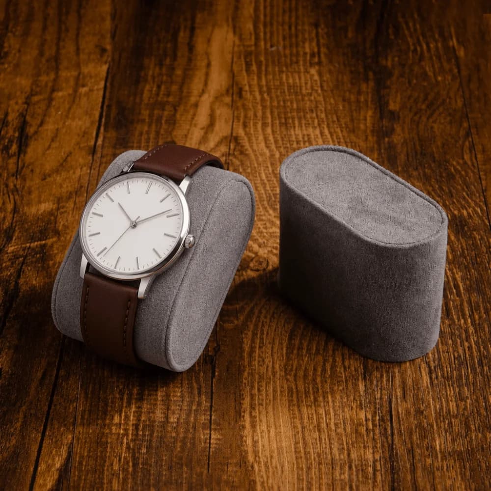 Cuscino in morbida pelle scamosciata per orologi, espositore fisso, cuscini multifunzionali per orologi da polso e bracciali