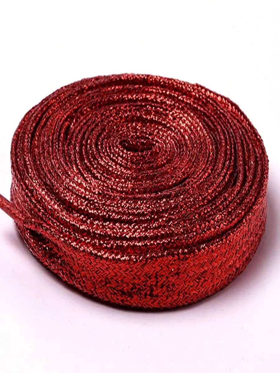 Lacci per scarpe con glitter per adulti, lacci piatti intrecciati multicolori rosso oro rosa per sneakers casual da esterno