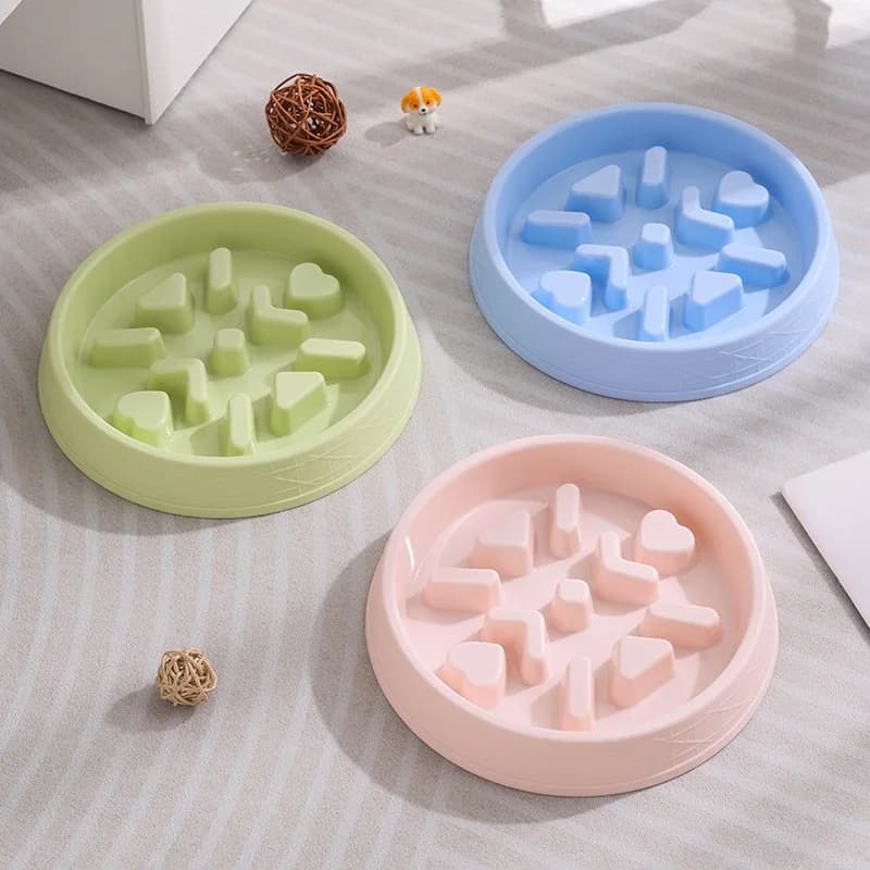 Slow Feeder Pet Bowl Anti-Choke Anti-Spill Non-Tip Food Basin Prevent Bloating Eating Bowl for Dogs Cats Small Medium Pets