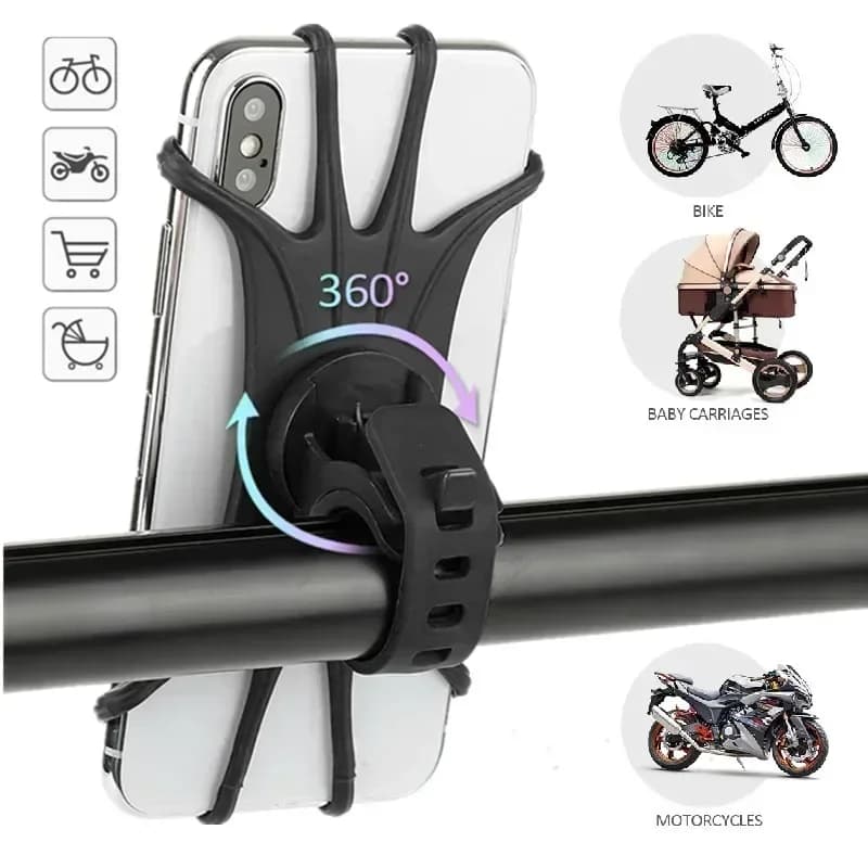 Accessori universali per scooter Staffa elastica in silicone antiurto Supporto per telefono cellulare Staffa di supporto per GPS per bici da ciclismo Mtb DVR