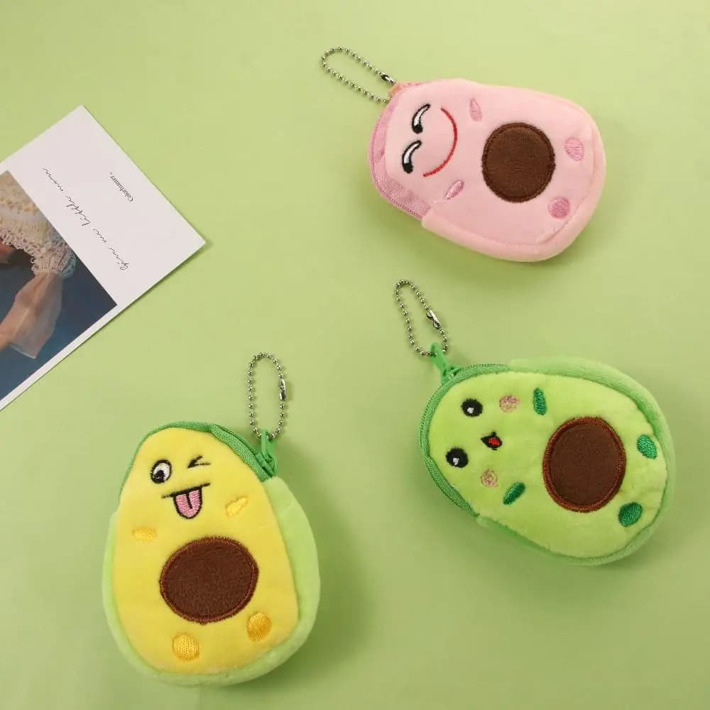 Kawaii Mini Girls Cartoon Money Pouch Key Case Bags Wallet Avocado Purse Small Coin bag