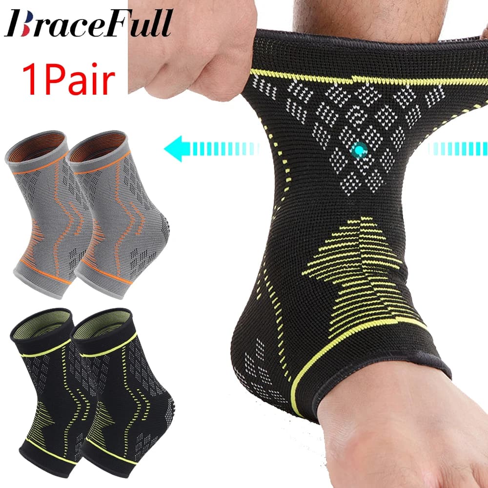 1 paio di tutore per caviglia, manica di compressione per caviglia, supporto per caviglia, compressione traspirante per lo sport e l'uso quotidiano