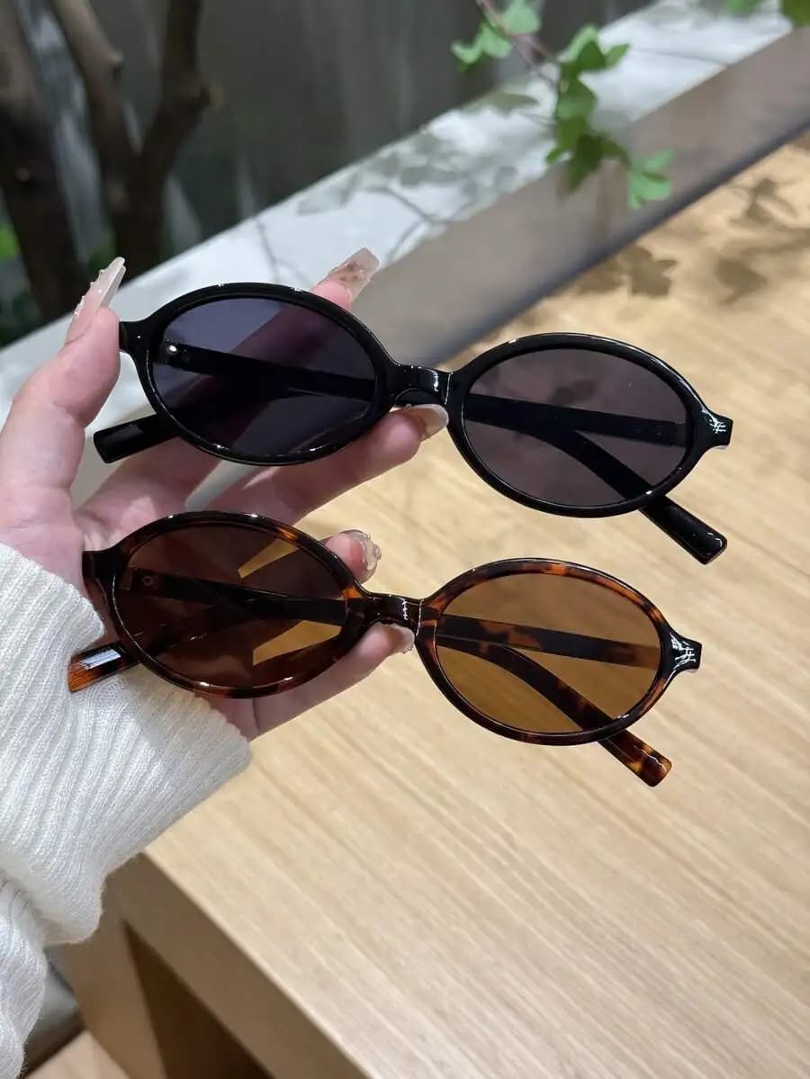 Oval Frame Retro Sunglasses Women Small Fashion Tortoise Shell Daily Wear Travel Beach Accessories