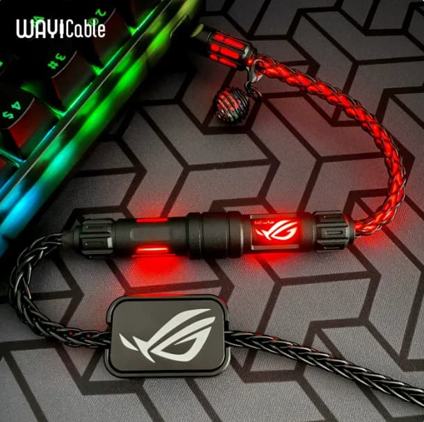 WAYi Magnetic Keyboard Cable Mechanical RGB Magnetron Color Changing 8K Aviation Plug Cable PC Laptop Keyboard Customization