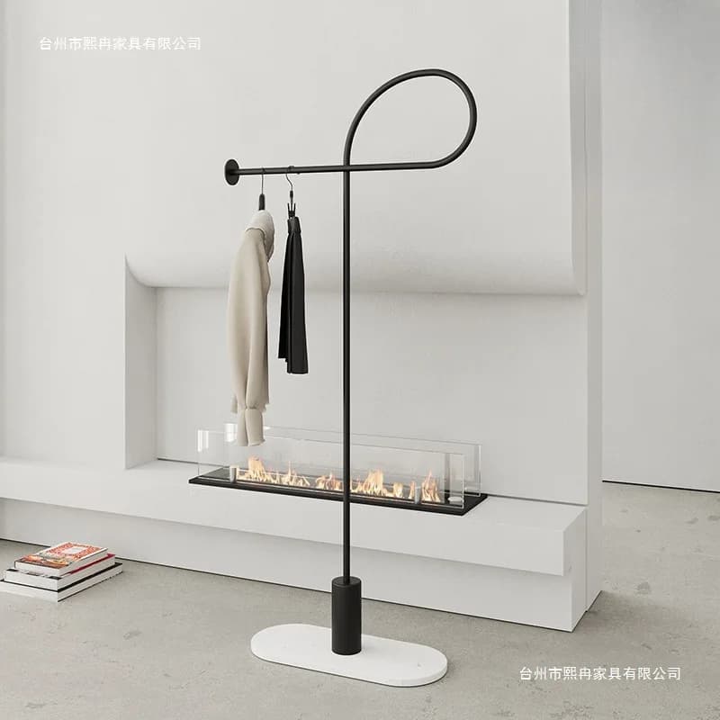 Minimalist coat rack for living room and bedroom, with marble base, creative and functional.