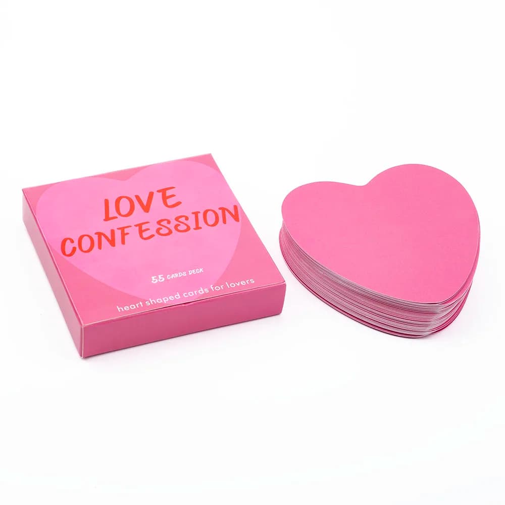 55 carte oracolo a forma di cuore per gli amanti, gioco da tavolo per confessioni d'amore - Divinazione e predizione, dimensioni 9x8,1 cm