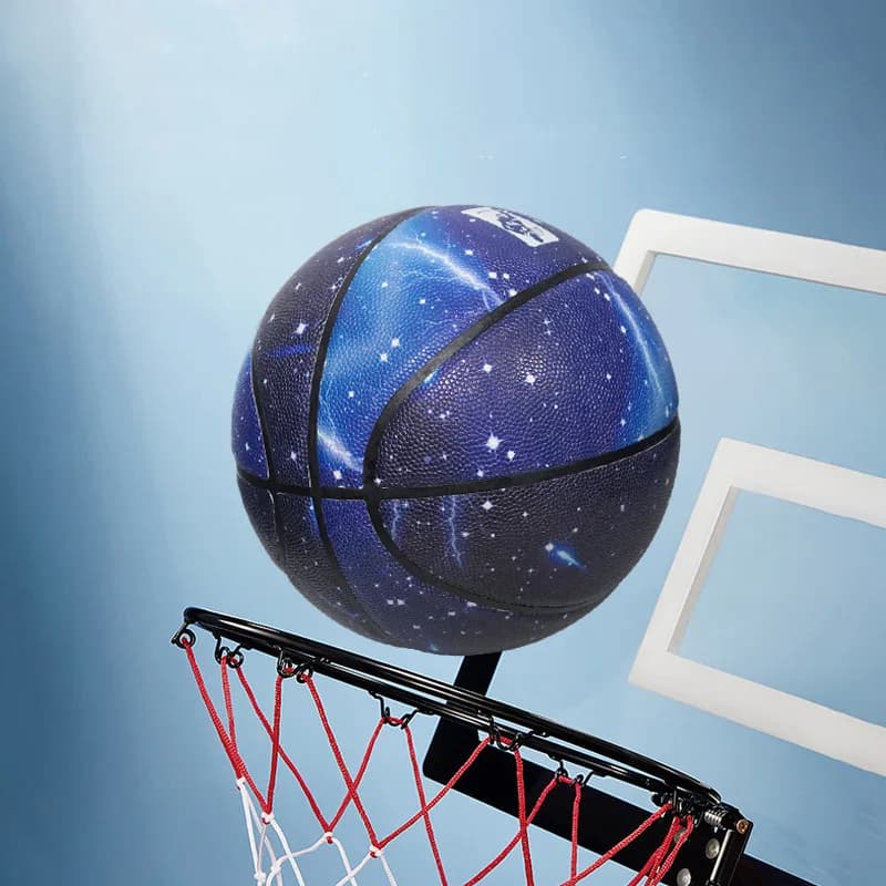 Silent basketball for children, teenagers, adults, indoor and outdoor sports training, star blue design, noise reduction
