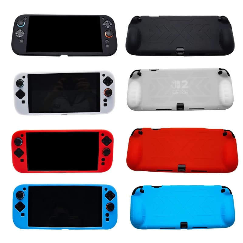 With Handle Grip Silicone Case for Switch 2 NS2 Game Console Protective Case Covers Easy to Install for NS 2 Rubber Cover Shell