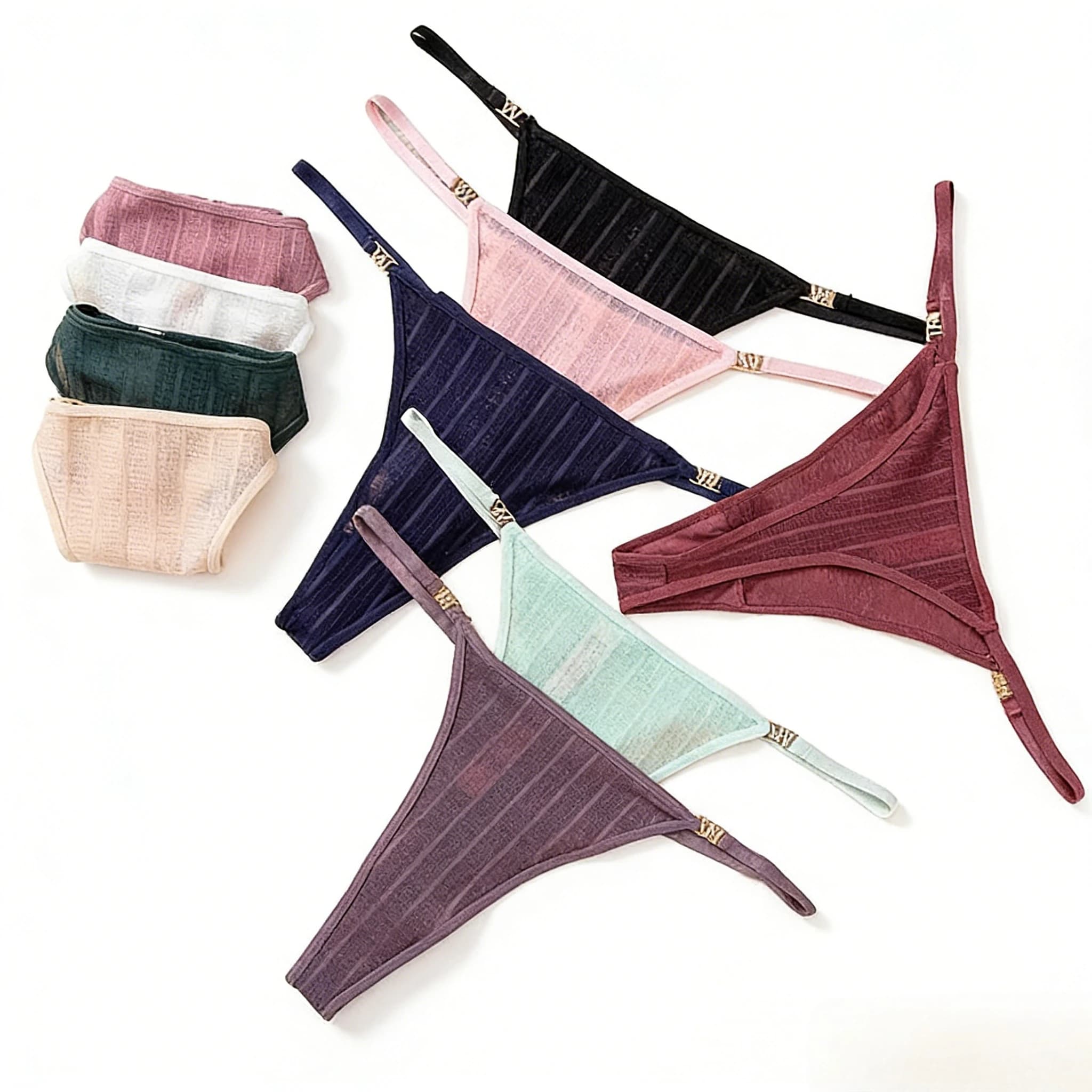 Low Rise Ribbed Sexy Women G-string Multi Color Elegant Female Underwear Soft Breathable Lady Thongs Sexy Lingerie