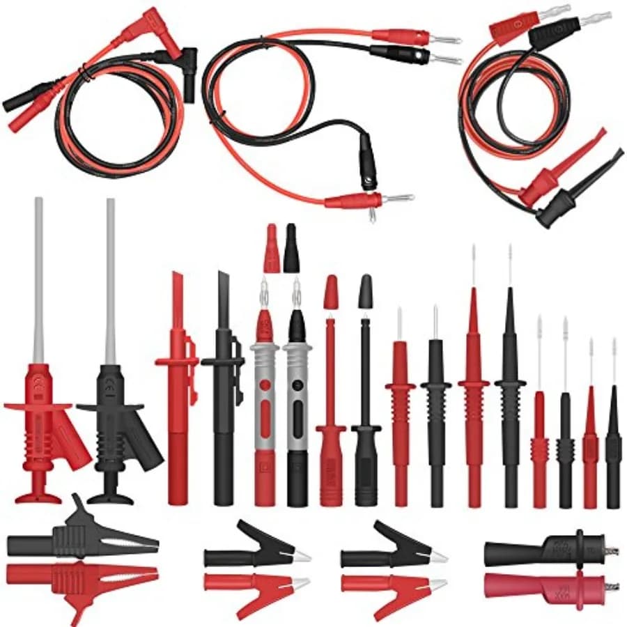 Set Completo di Cavi per Test Multimetro, Kit Essenziale di Connettori Elettronici Automobilistici, Cavi, Strumenti Manuali, Tester per Batterie e Diagnostica Auto