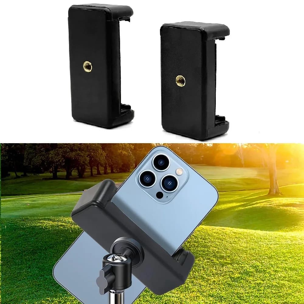 2PCS Universal Phone Tripod Adapter, Retractable Mobile Phone Bracket Holder for Monopod Tripod Selfie Stick Travel
