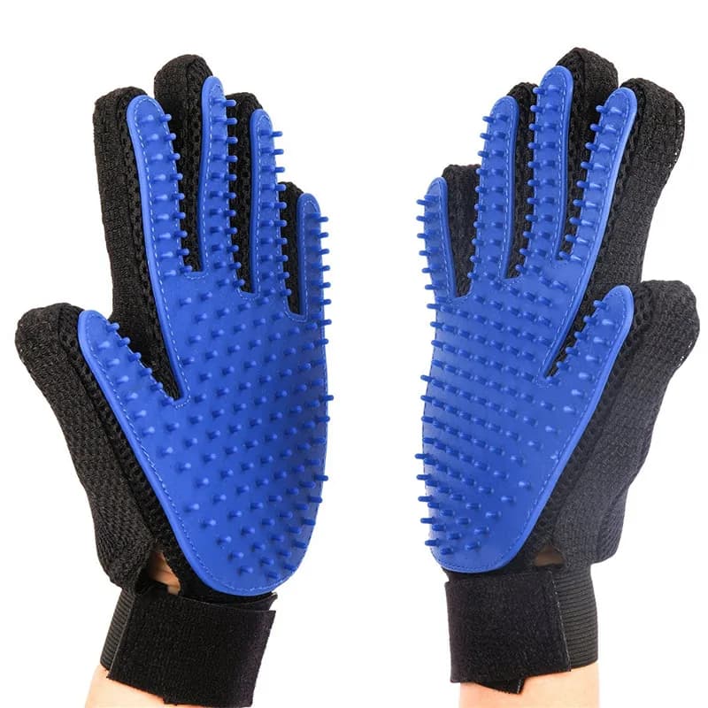 Guanti per massaggio e bellezza per cani, guanti in silicone a cinque dita per la rimozione dei peli di gatti e animali domestici, guanti per il bagno e il shampoo.