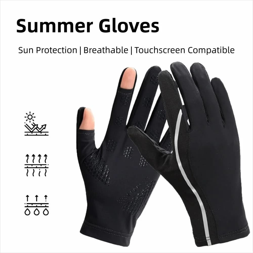 Guanti antiscivolo per la protezione solare Guanti da guida in seta ghiacciata altamente elastici e impermeabili Guanti riflettenti comodi per la guida estiva