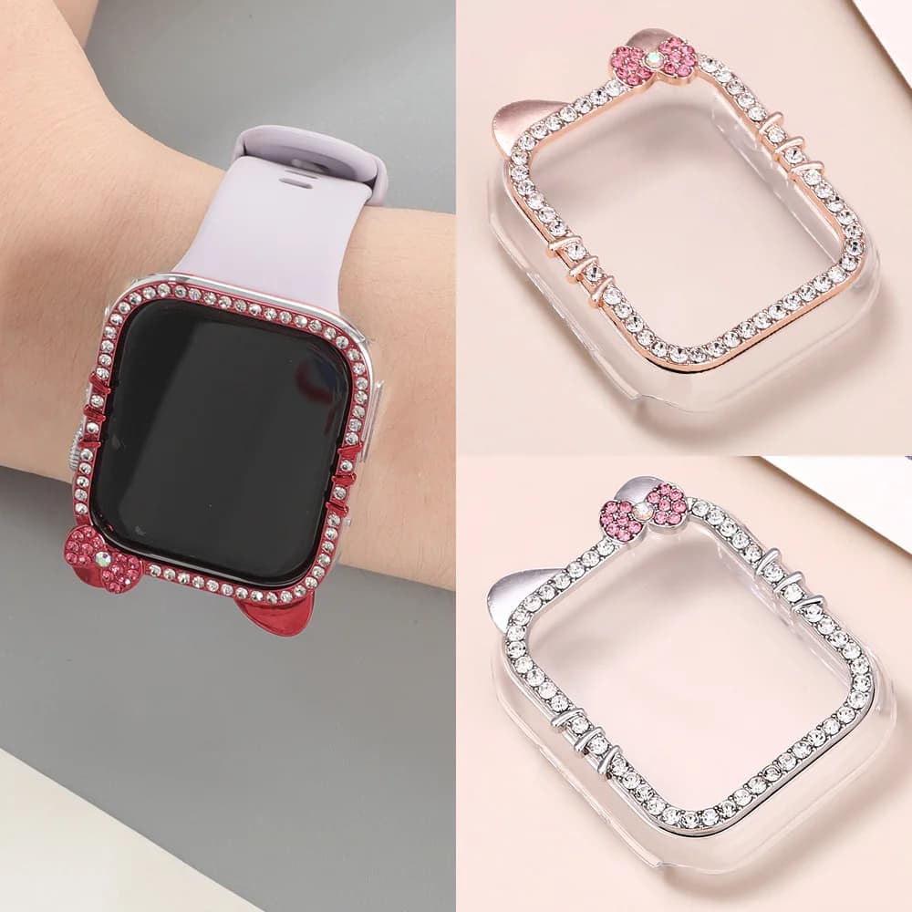 Custodia per Huawei Watch Fit 5 Smartwatch, Accessori Protettivi, Sostituzione, Cornice Rigida in PC Vuota, Guscio Protettivo con Diamanti Bling
