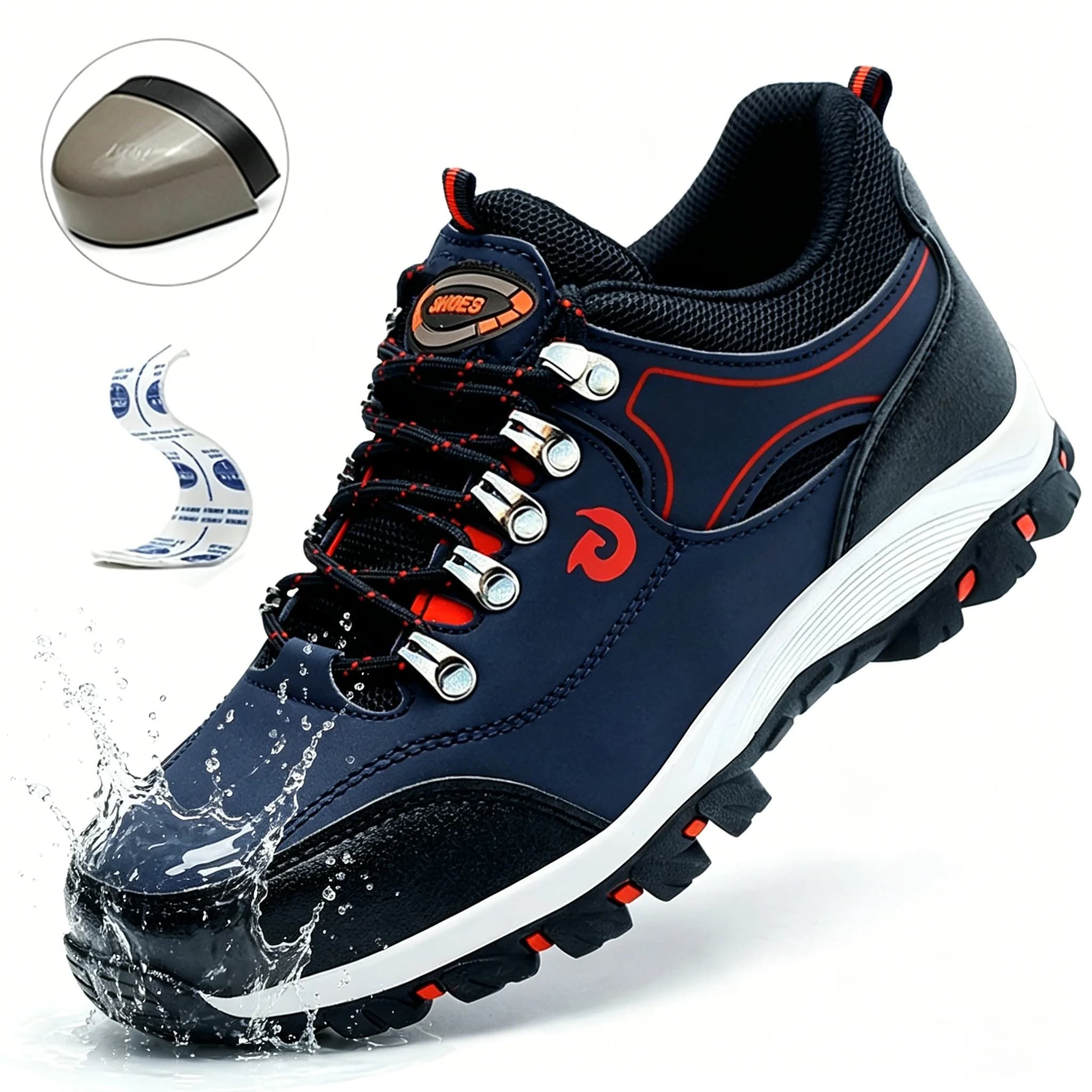Scarpe Antinfortunistiche da Uomo con Punta in Acciaio, Antiperforazione, Antiscivolo, Resistenti all'Usura, Traspiranti, Sneakers di Sicurezza per Lavoro Industriale