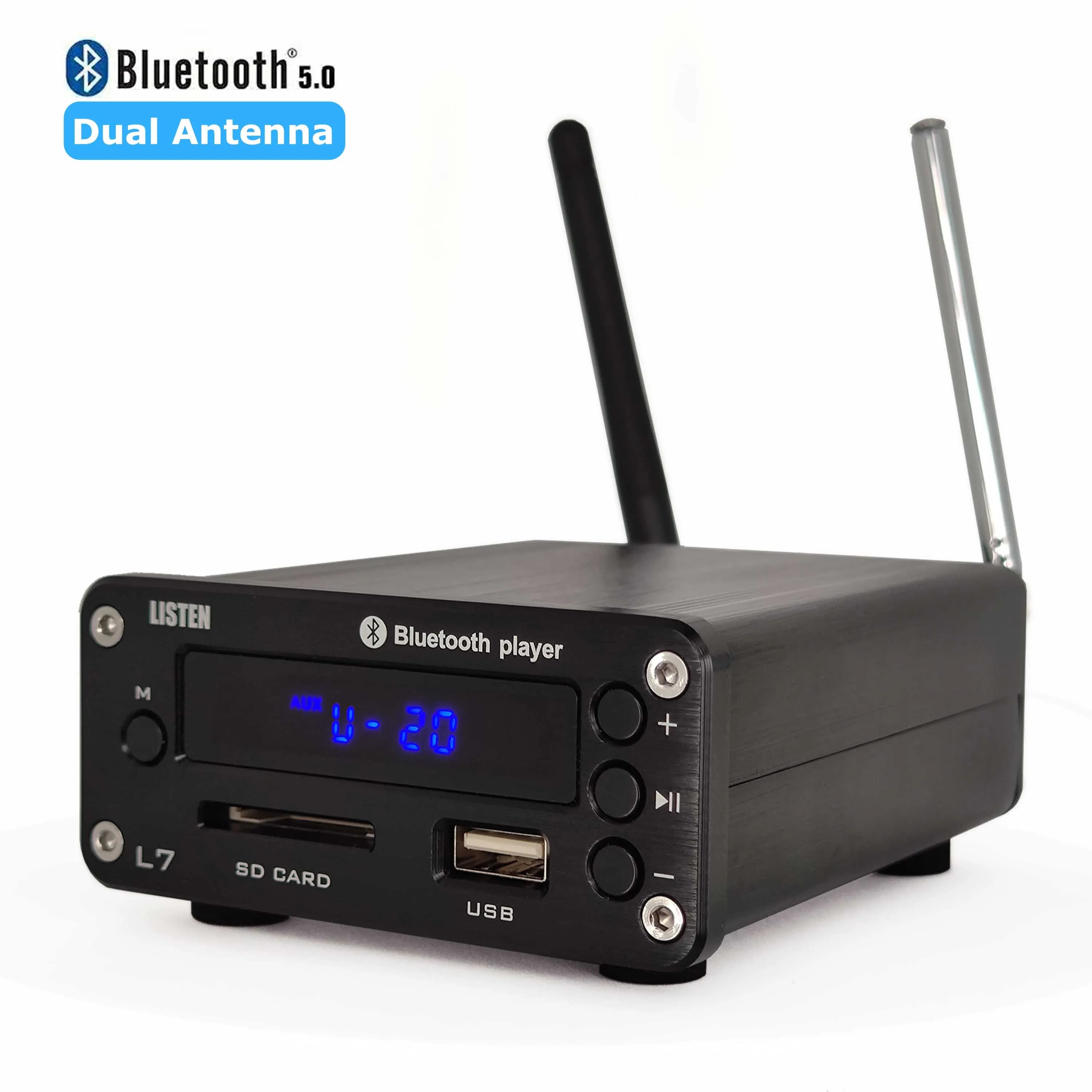 L7 HiFi Bluetooth 5.0 Ricevitore DAC Preamplificatore audio stereo Lettore musicale USB Radio FM Amplificatore per cuffie Supporta disco rigido SD U-Disk