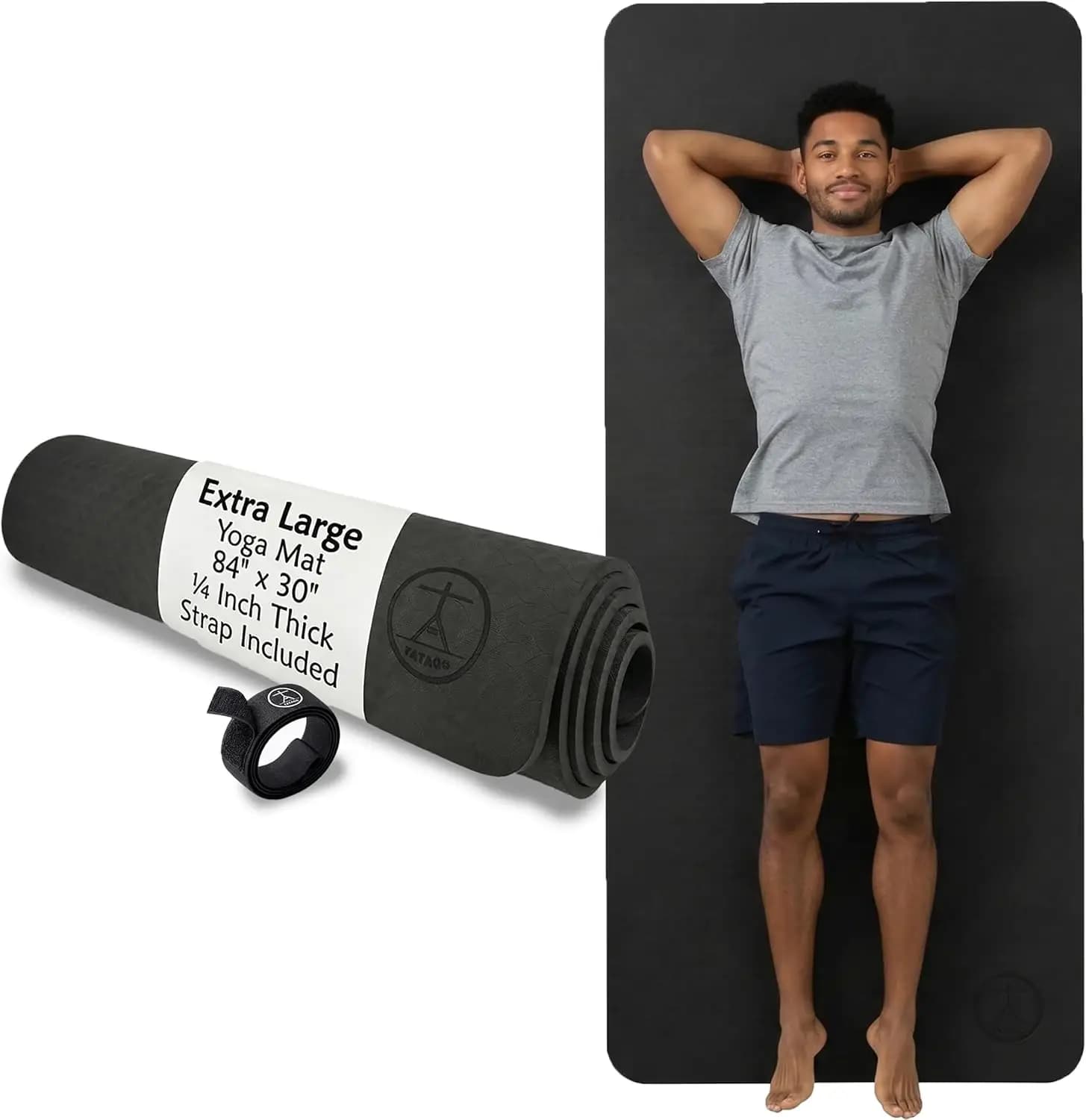 XL-Il nostro tappetino da yoga extra large da 10 mm, spesso, extra largo e lungo per un'adequata protezione delle articolazioni. A Larg