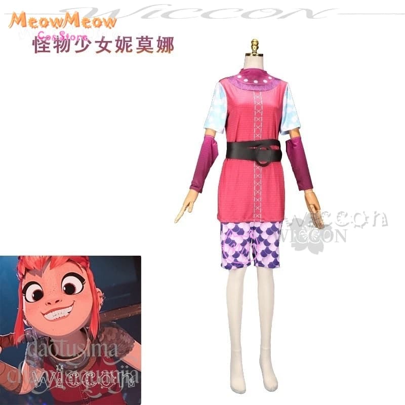 Anime Nimona Cosplay Punk Medieval Clothing theatrical costume pink dress wigs sexy Christmas costume for girls