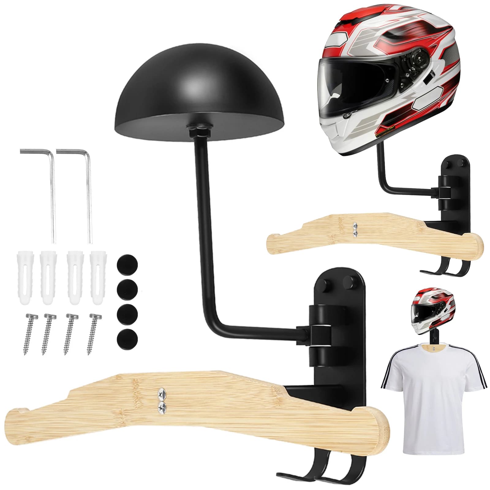 New motorcycle helmet holder 180 ° Hook for support for alloy helmet with support for wall mounted helmet with rotation for bicycle helmets