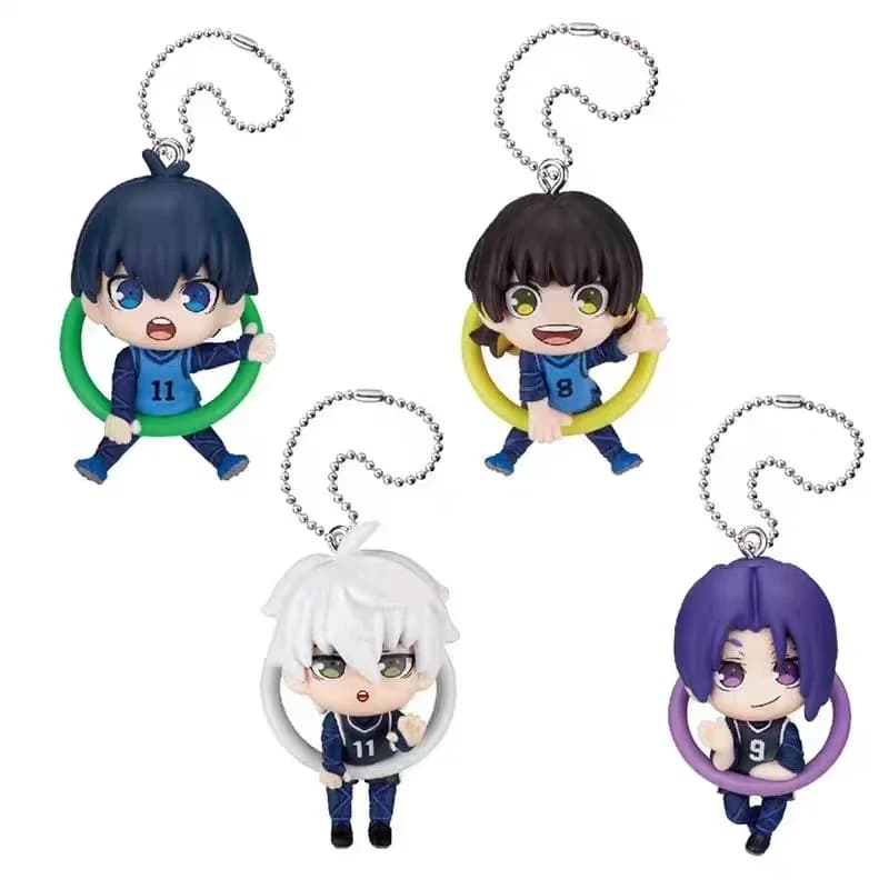 Giocattoli in capsule originali, carini Konnichiwa! Konnichiwa! Figurina Mascotte Bluelock Yoichi Isagi con Anello e Ciondolo a Catena