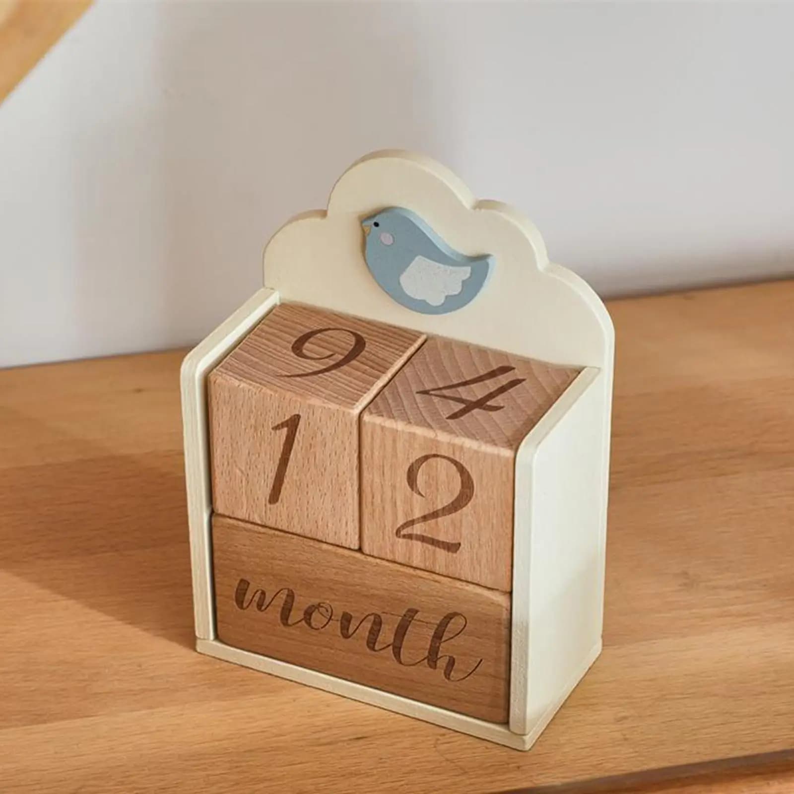Blocchi per l'età della pietra miliare del bambino in legno Ricordi pratici che crescono include l'anno del mese della settimana per la baby shower Puntelli fotografici leggeri