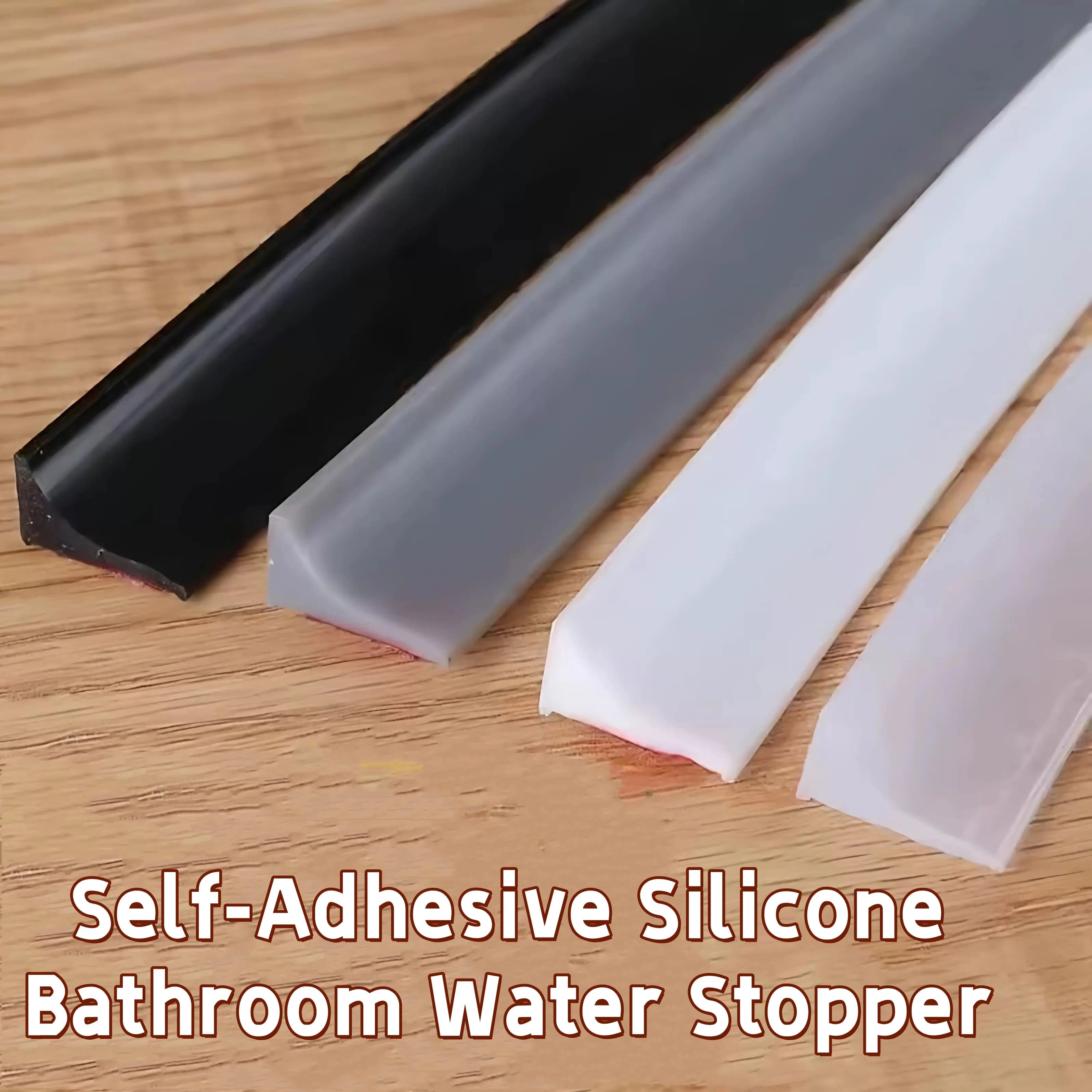Barriera Autoadesiva in Silicone per Bagno, Striscia di Contenimento Acqua Pieghevole per Porta del Bagno, Lavatrice e Doccia