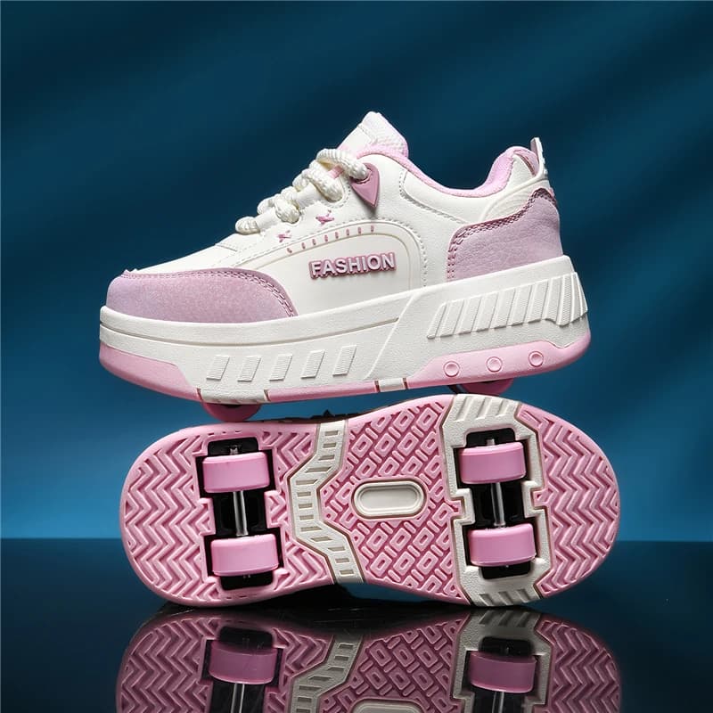 4-wheeled children's roller skate with light magic stick walking detachable outdoor skates for teenage girls children's shoes