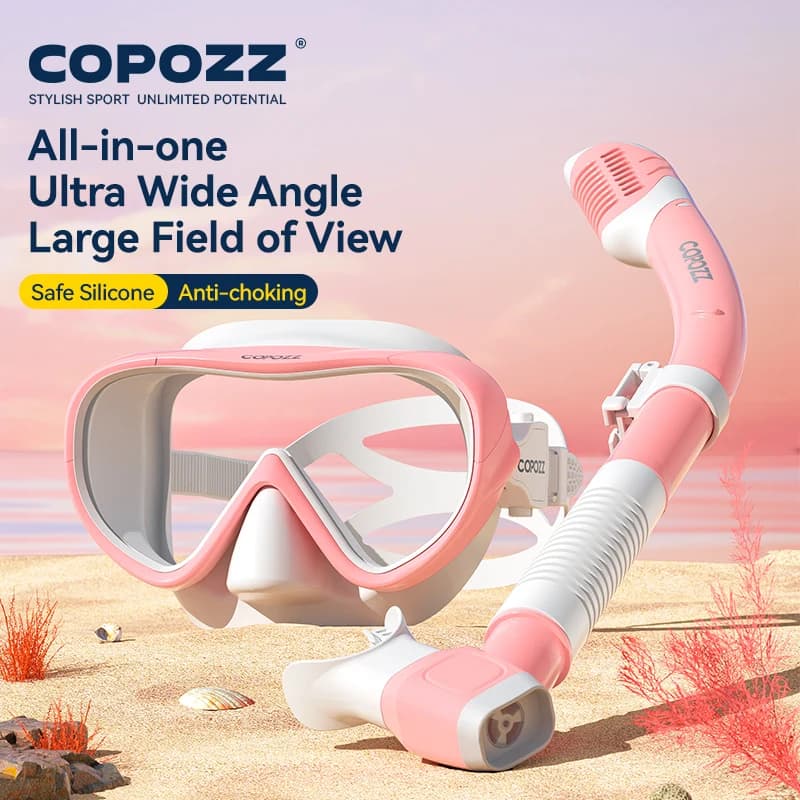 COPOZZ Nuovo Professionale Snorkel Maschera Subacquea Snorkeling Occhiali Occhiali Occhialini da sub Tubo da nuoto Set Maschera da snorkeling Adulto Unisex
