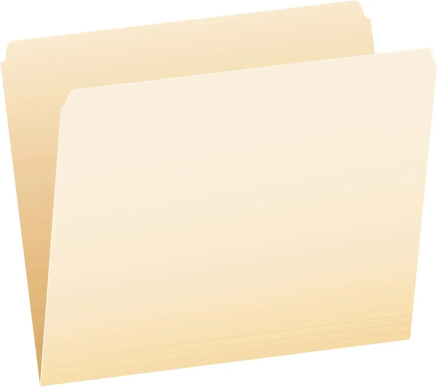 Manila File Folders for Letter Size, Straight Cut Top Tab, Box of 100