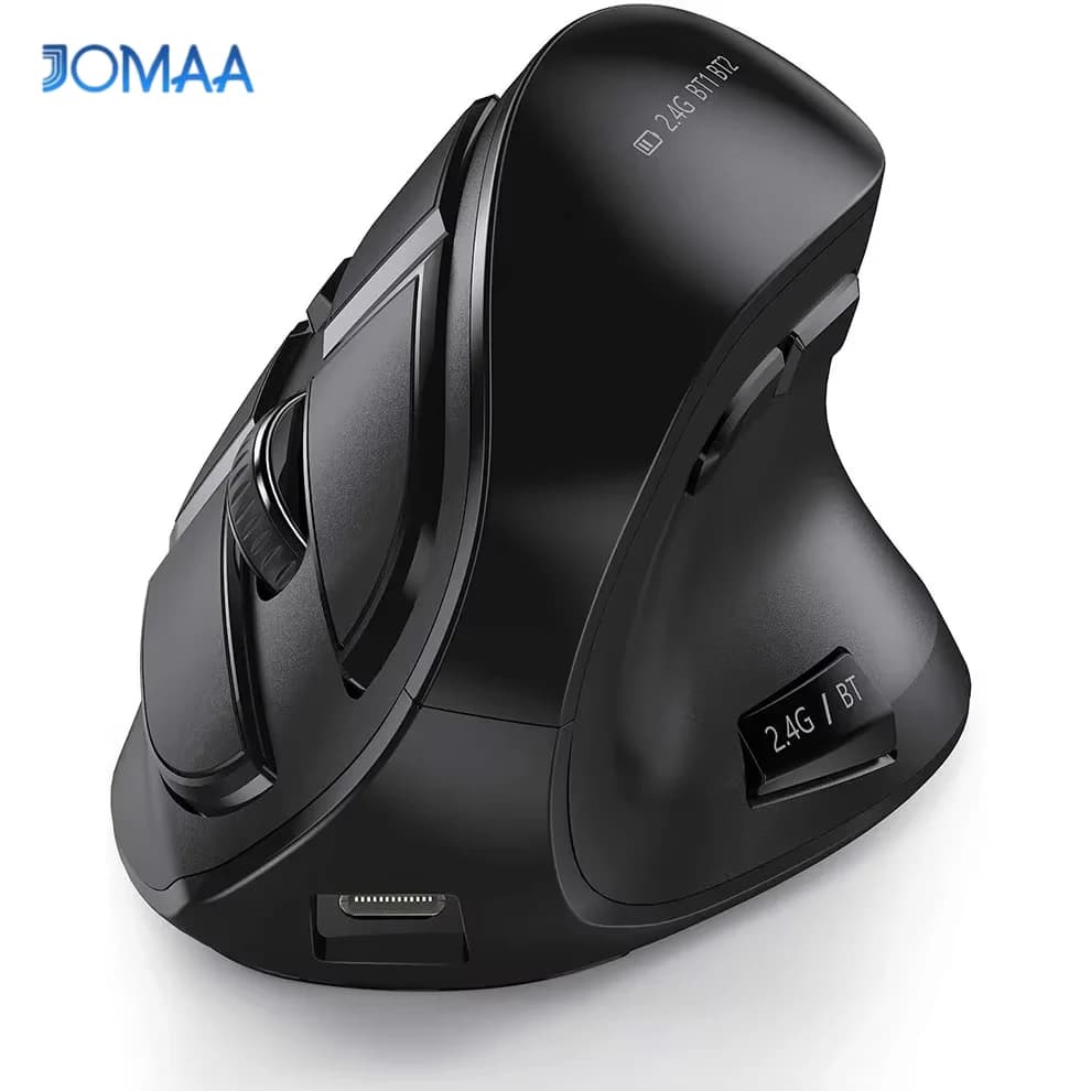 Mouse wireless JOMAA 2.4G Mouse Bluetooth ricaricabile Mouse verticale ergonomico per Mac Windows Laptop Tablet Gaming Mause