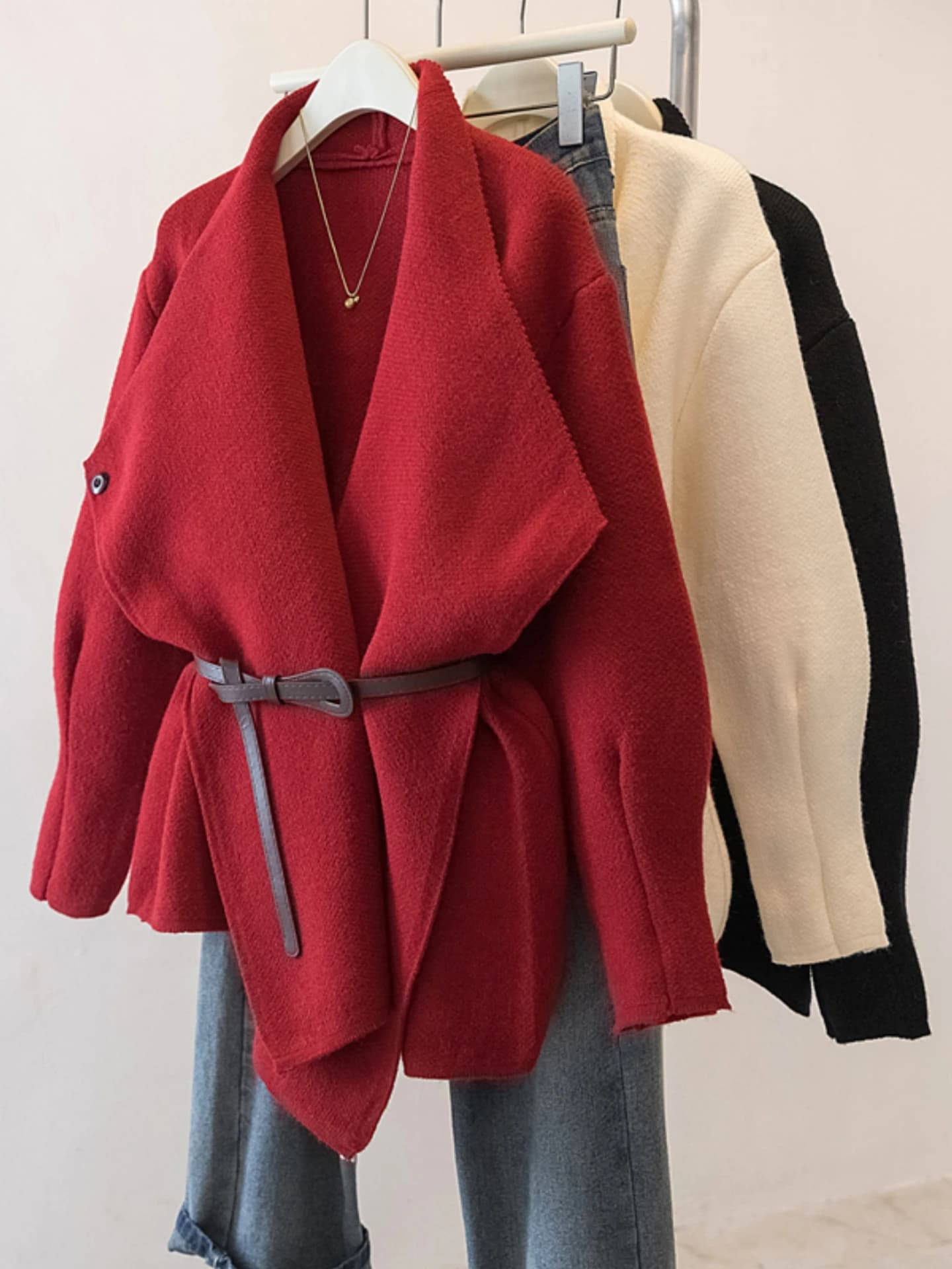 Women's Knitted Open Cardigan Sweater V-Neck Belted Waist Slimming Large Size Spring Autumn New Style Comfortable Soft Long S...