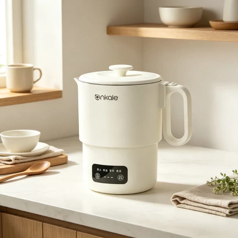 Foldable Electric Kettle Cup Unisex, 316 Stainless Steel Travel Hot Water Heater, Compact Lightweight Odor-Free High-Temp