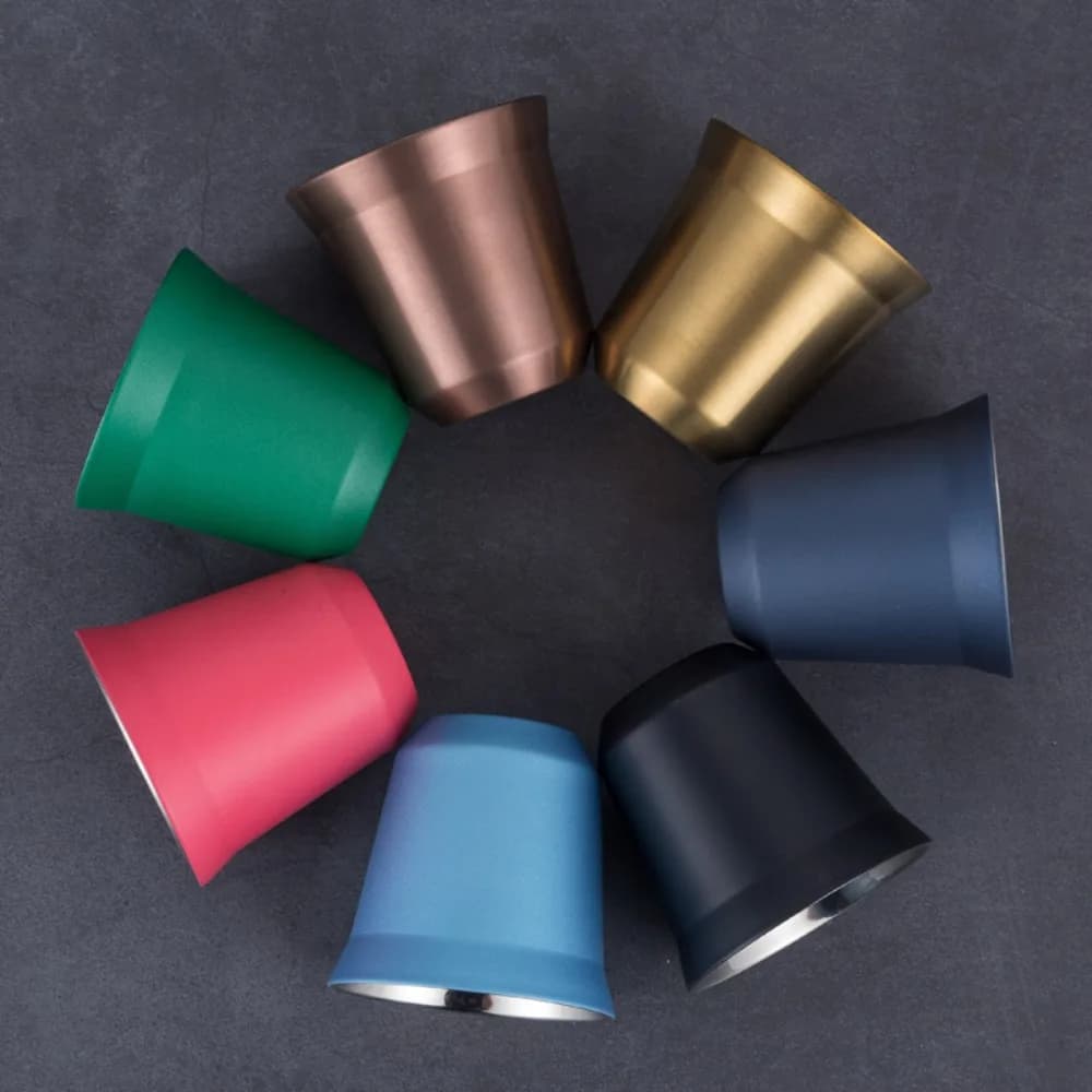 Tazze da caffè Espresso estive da 80ML tazze da birra a doppia parete isolate tazza per bevande fredde con acqua fredda di piccola capacità