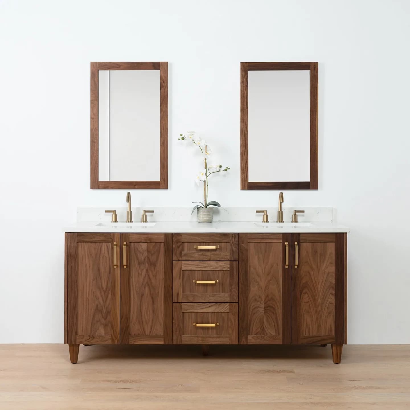 Mobiletto da bagno con doppio lavabo da 60 pollici, lavabo da bagno in legno antico con piano in pietra con lavabo e specchi personalizzabili
