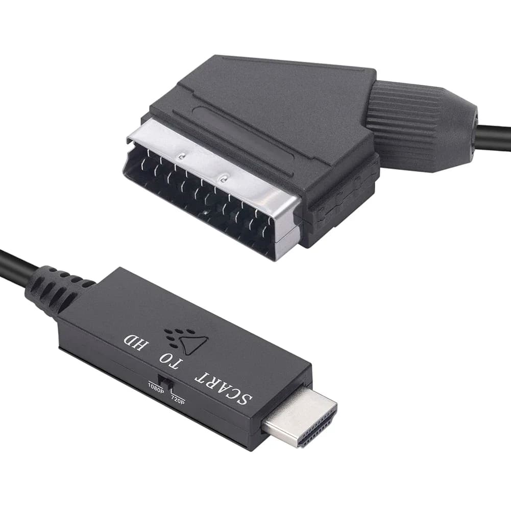 Converter Cable from SCART to HDMI Video Audio Converter Adapter Exhaust HDMI Switch Support 720P/1080P for HDTV DVD